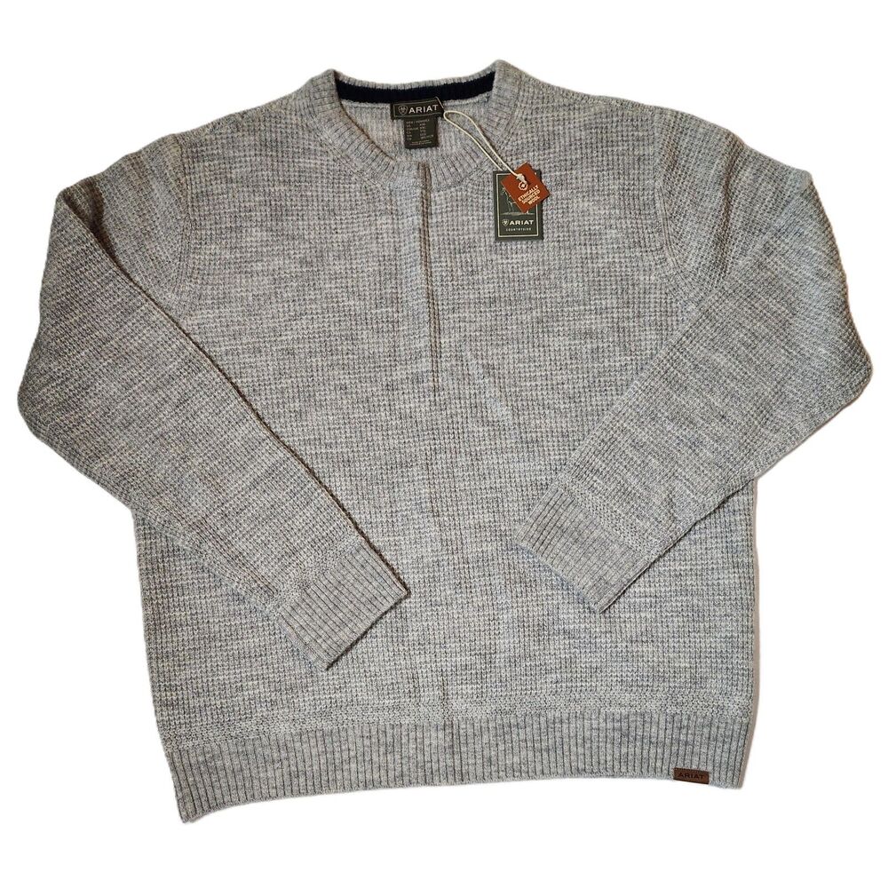 Ariat Mill Valley Wool Blend Sweater Men’s XXL Heather Grey Pullover